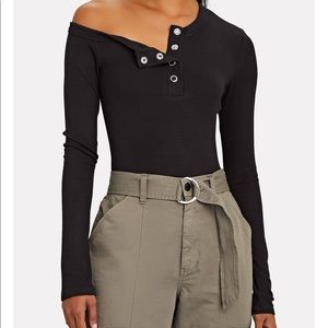 The Line By K - Harley Long Sleeve one shoulder Henley top